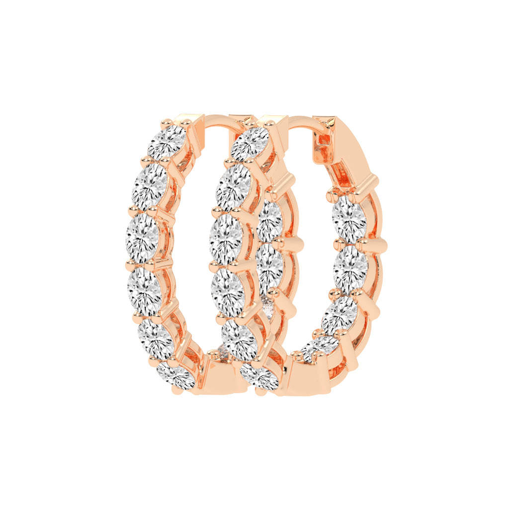 Celestial Row Diamond Hoop Earrings