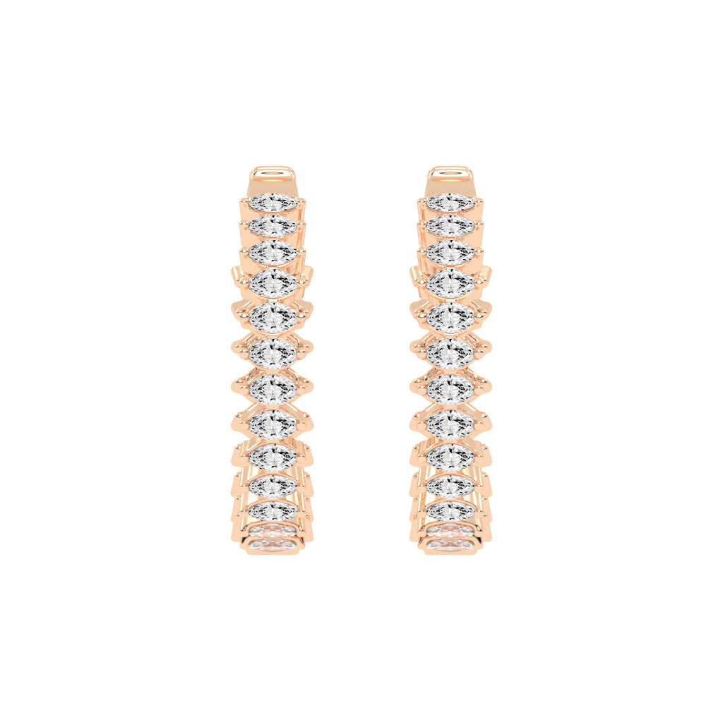 Radiance Crest Diamond Hoop Earrings