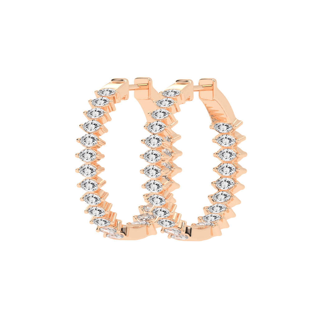 Radiance Crest Diamond Hoop Earrings