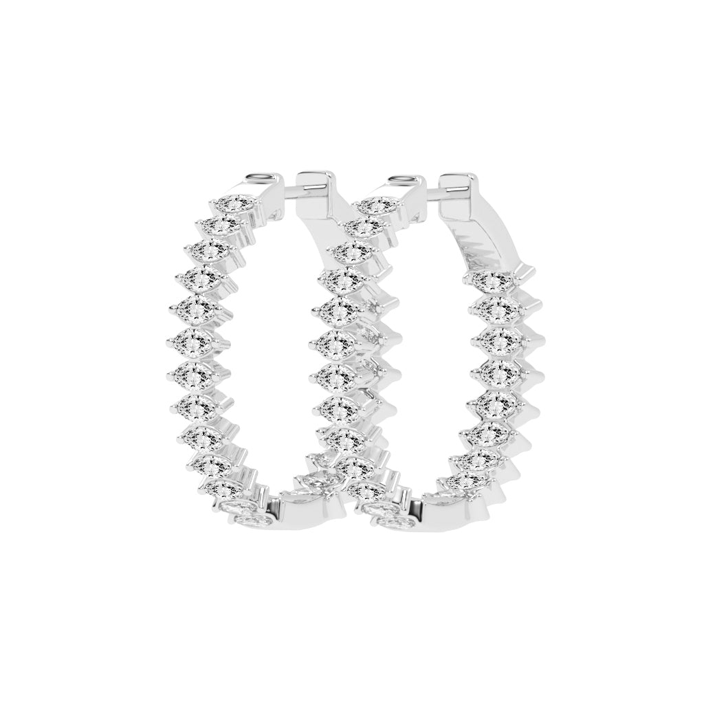 Radiance Crest Diamond Hoop Earrings