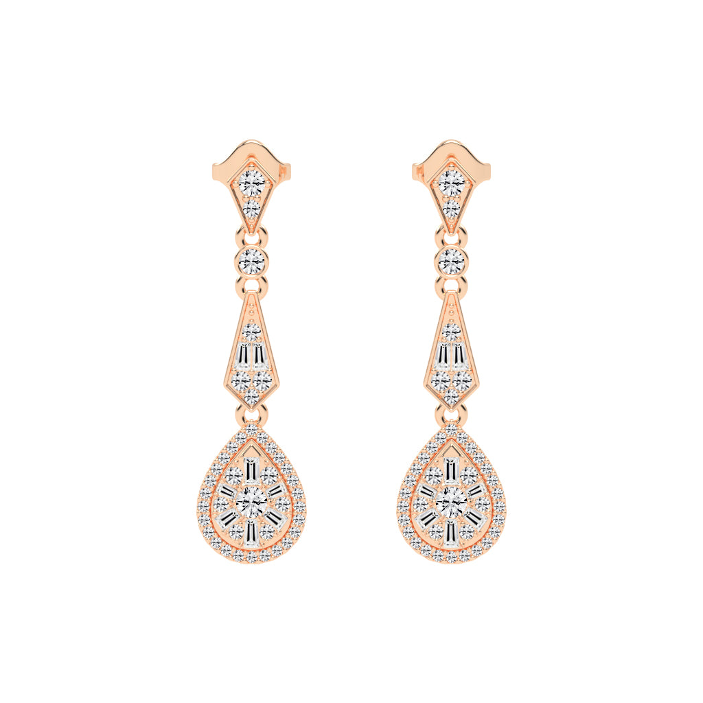 Majestic Grace Diamond Dangles Earrings