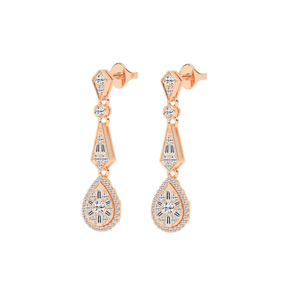 Majestic Grace Diamond Dangles Earrings
