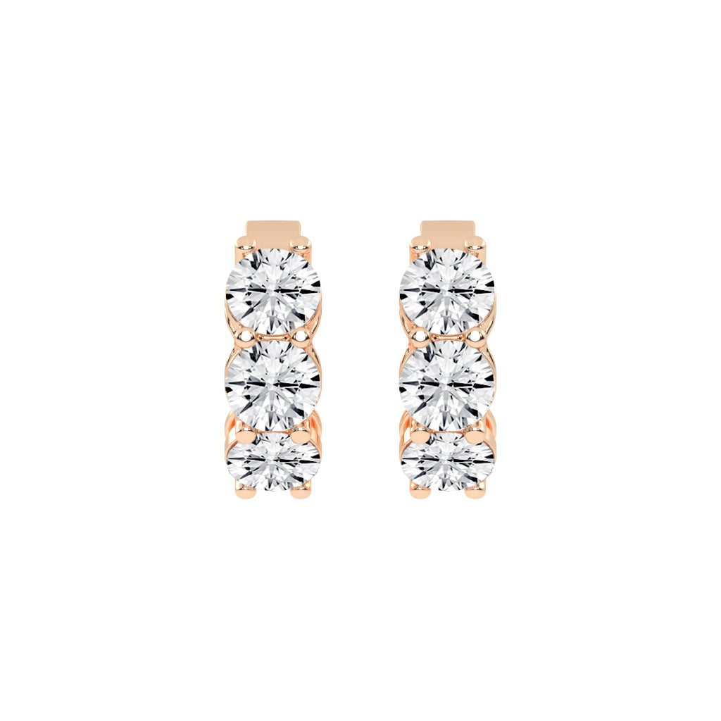 Trio Gleam Diamond Stud Earrings