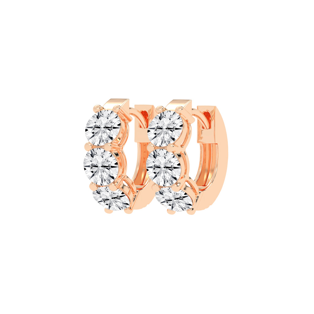 Trio Gleam Diamond Stud Earrings