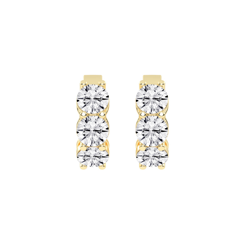 Trio Gleam Diamond Stud Earrings