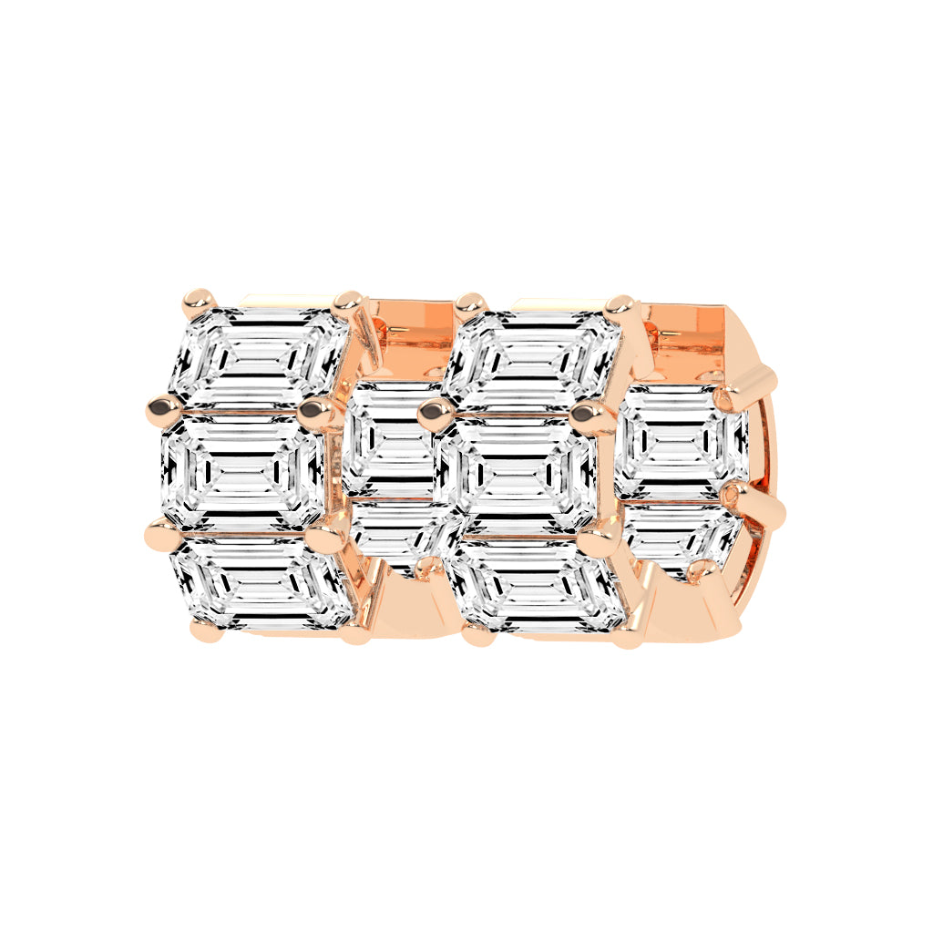 Tiered Emerald-Cut Diamond Studs