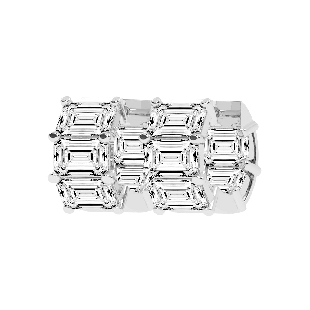 Tiered Emerald-Cut Diamond Studs