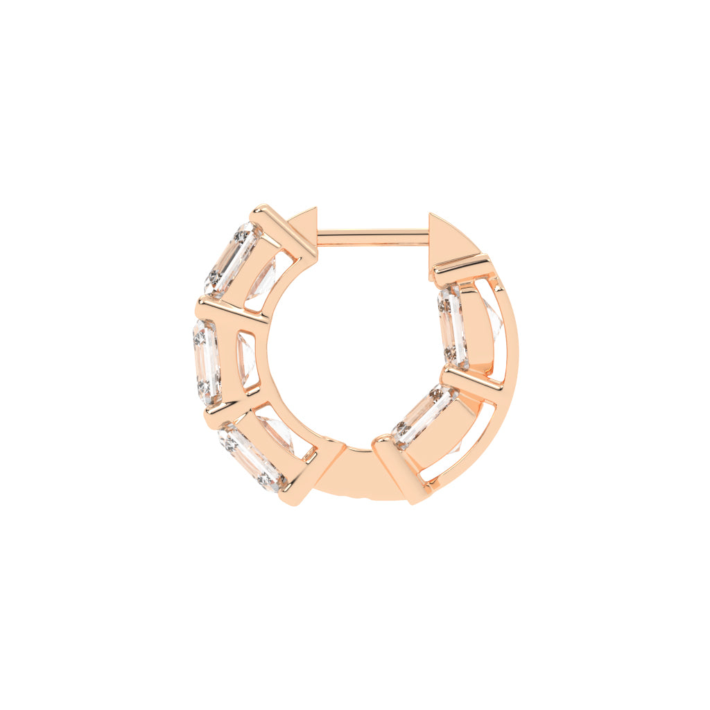 Stacked Asscher-Cut Diamond Bar Studs