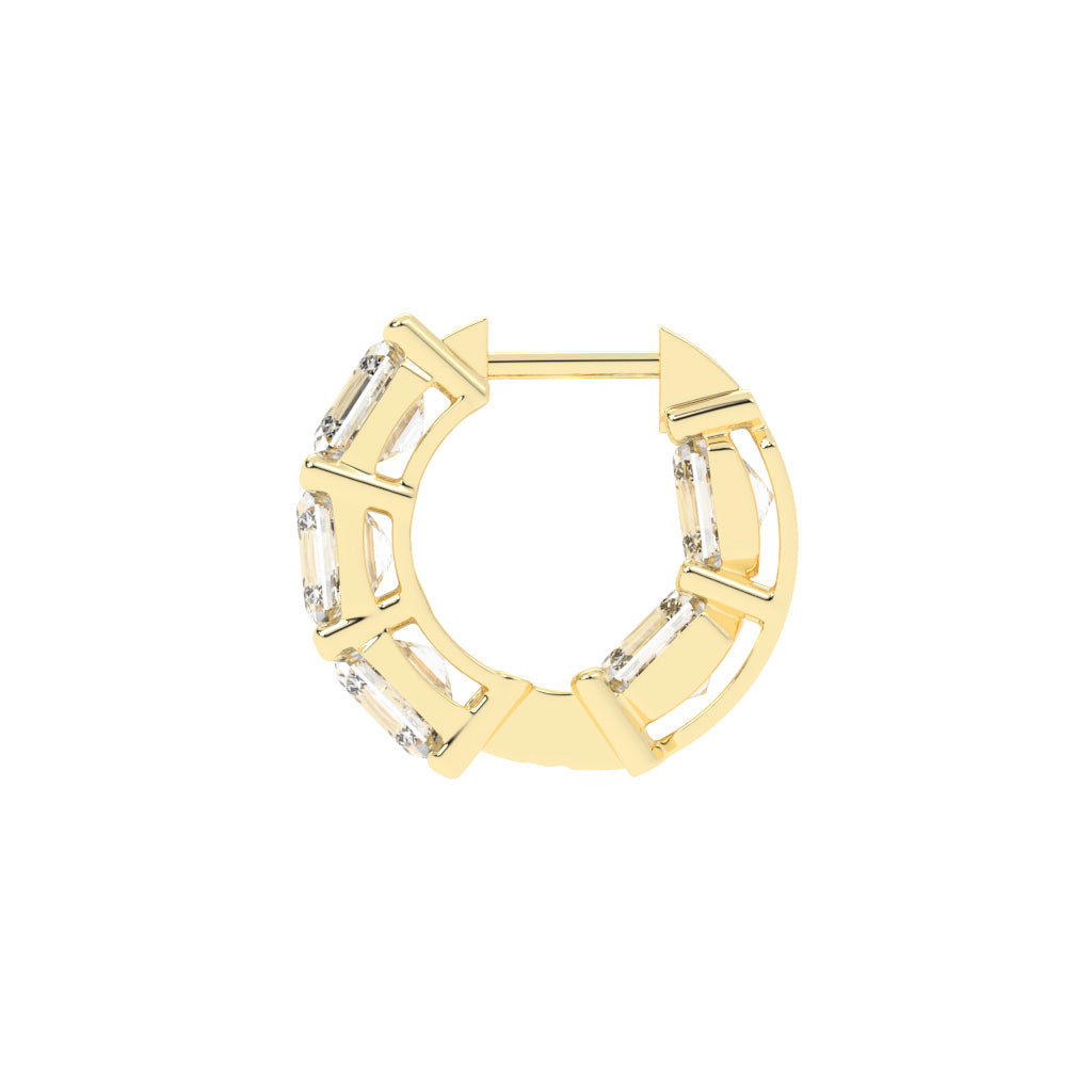 Stacked Asscher-Cut Diamond Bar Studs