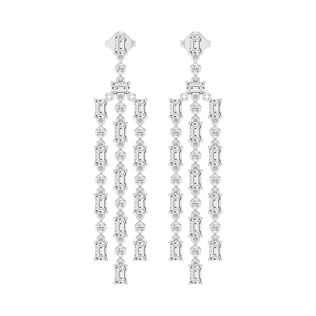 Regal Fringe Diamond Dangles Earrings