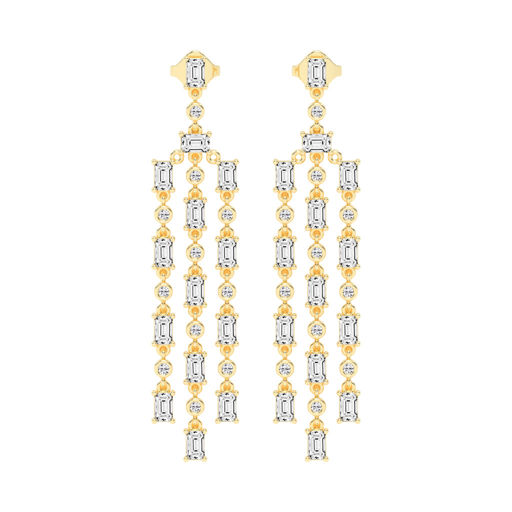 Regal Fringe Diamond Dangles Earrings
