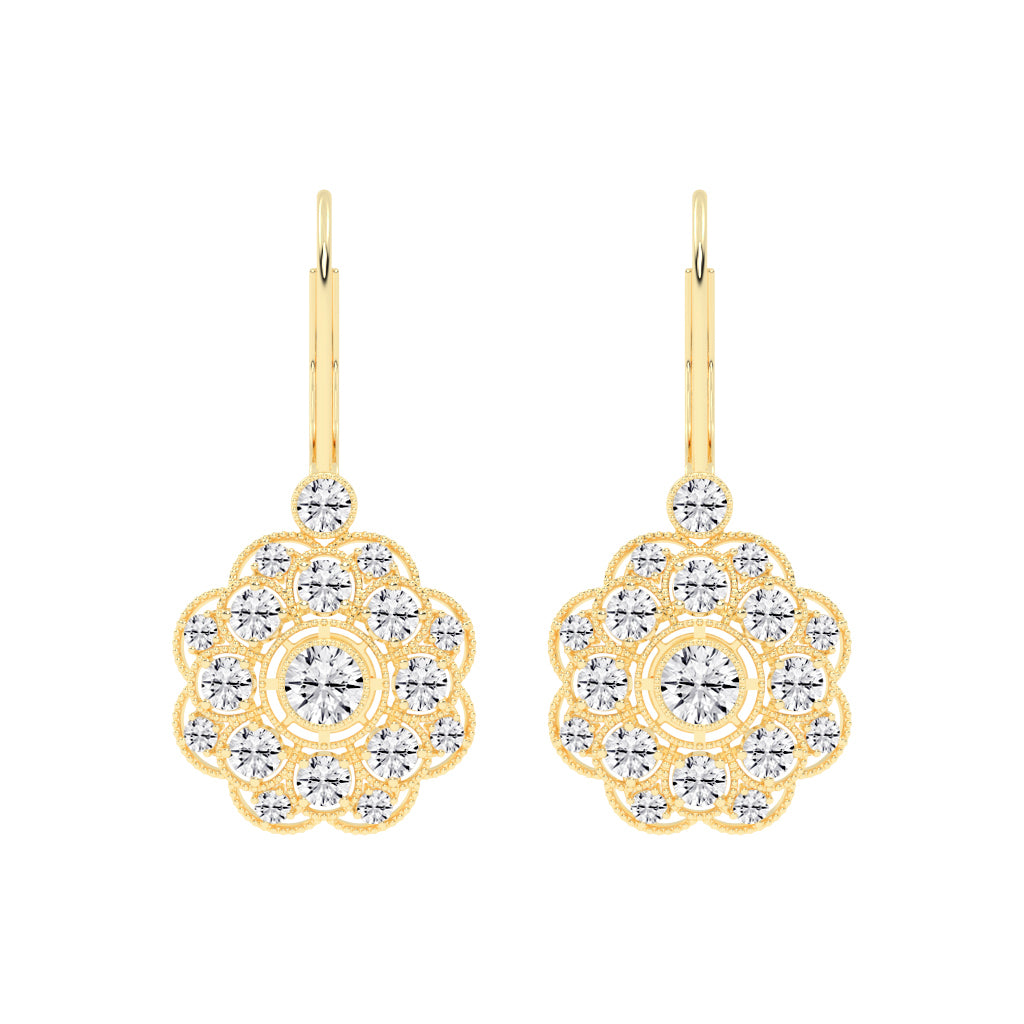 Mandala Sparkle Diamond Earrings