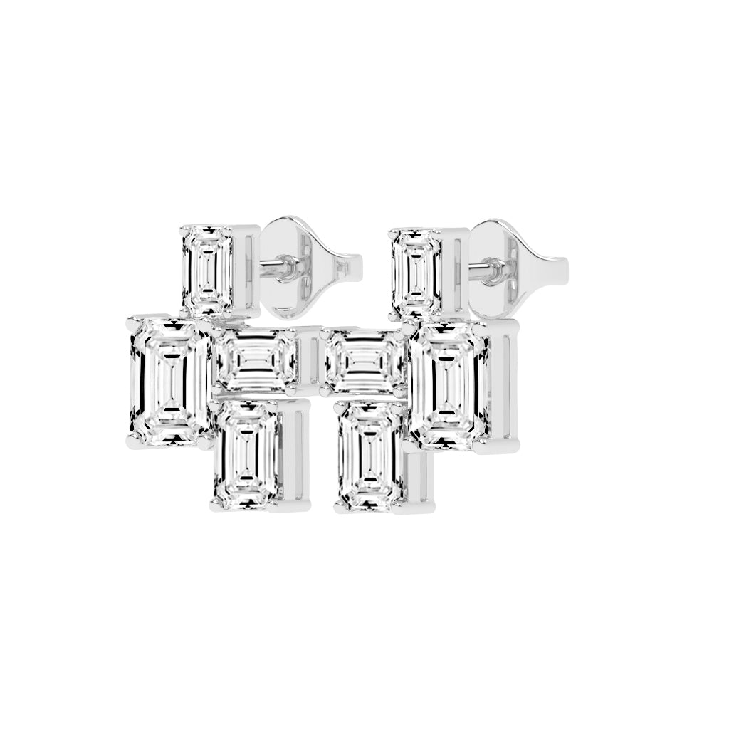 Emerald-Cut Cluster Studs