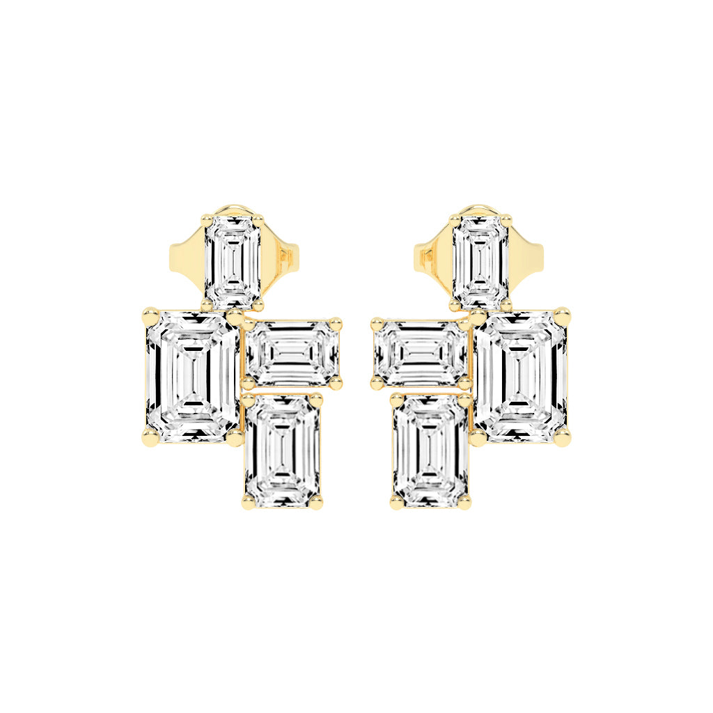 Emerald-Cut Cluster Studs