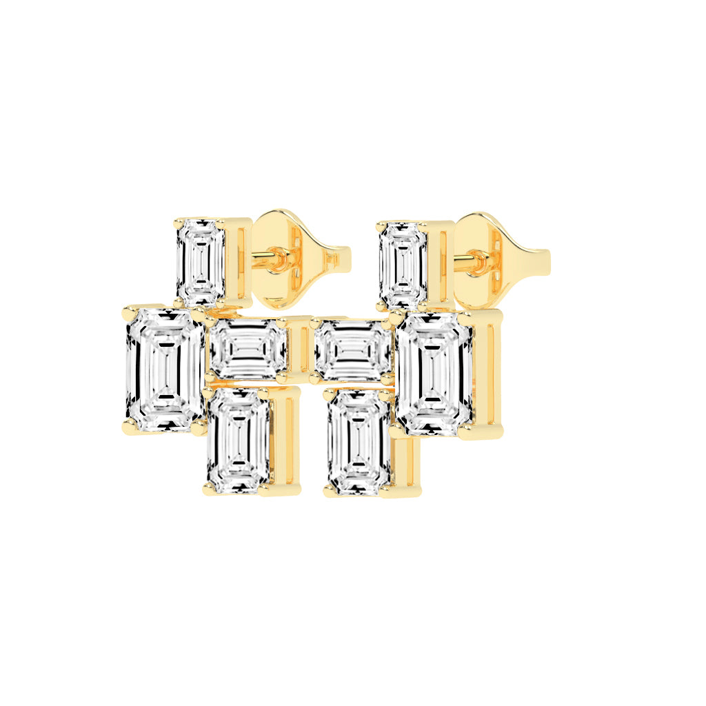 Emerald-Cut Cluster Studs