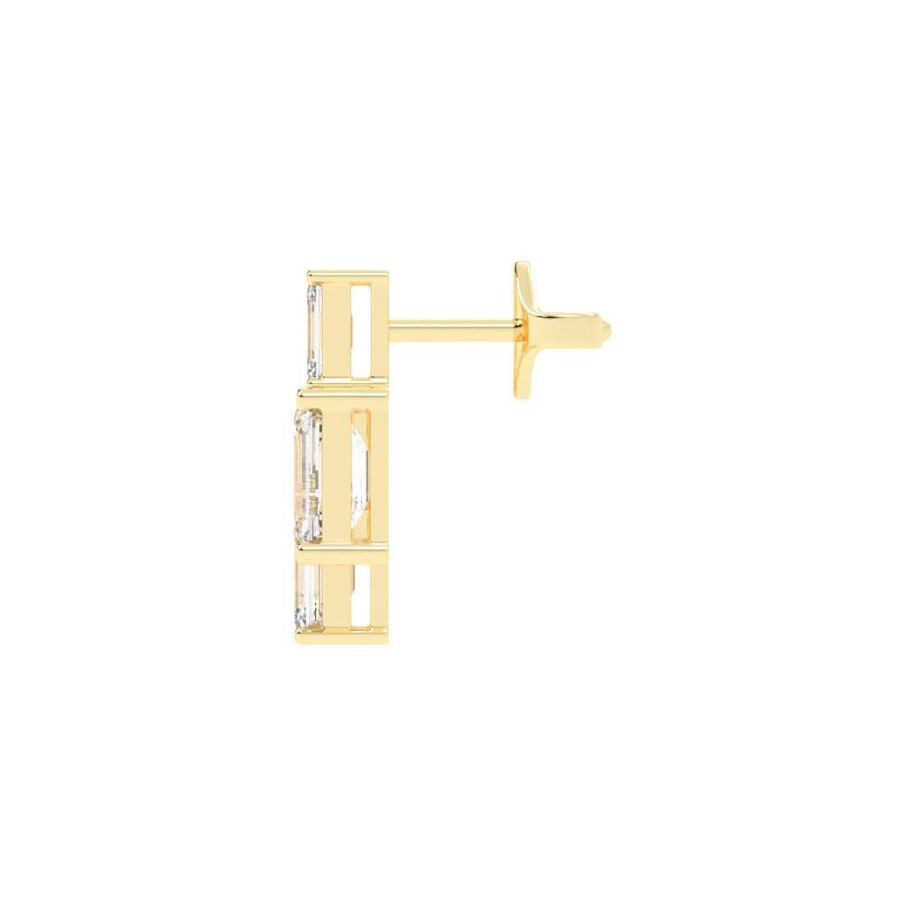 Emerald-Cut Cluster Studs