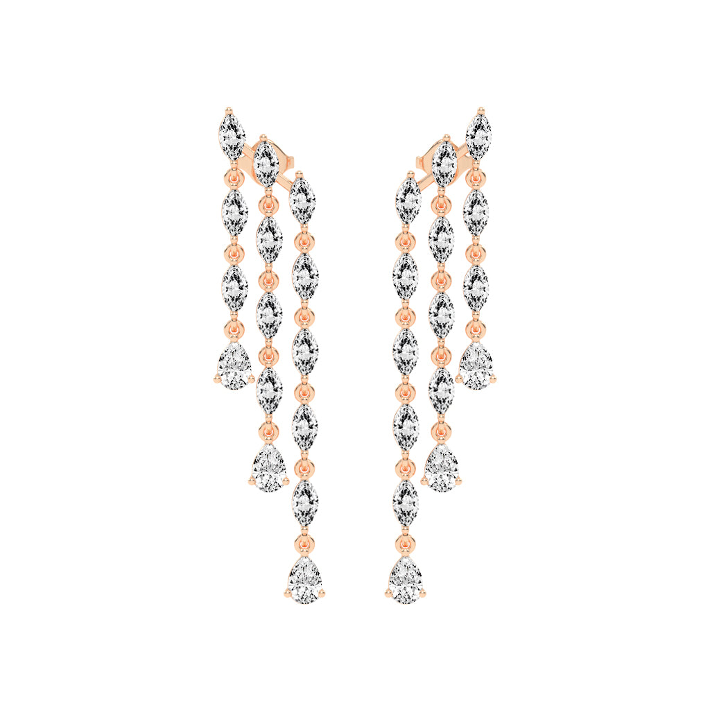 Cascading Pear & Marquise Drop Earrings