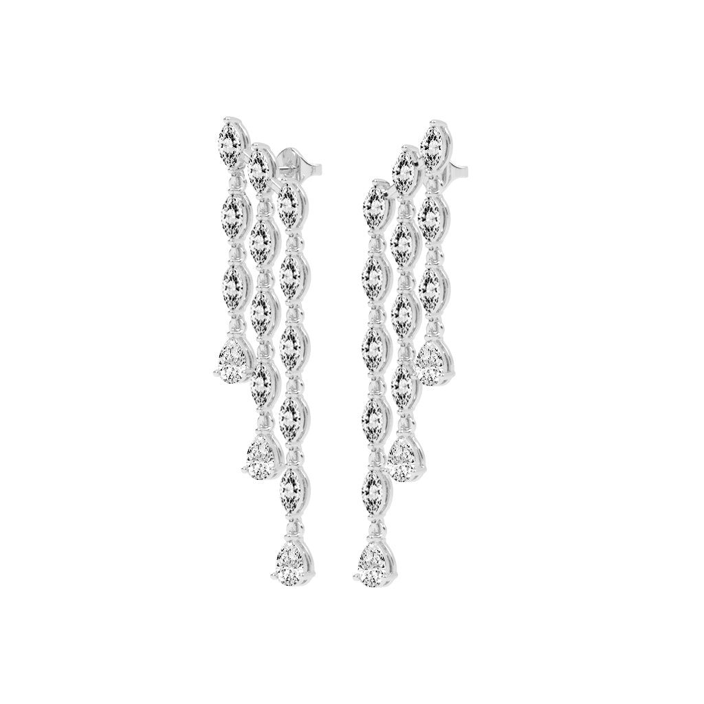 Cascading Pear & Marquise Drop Earrings