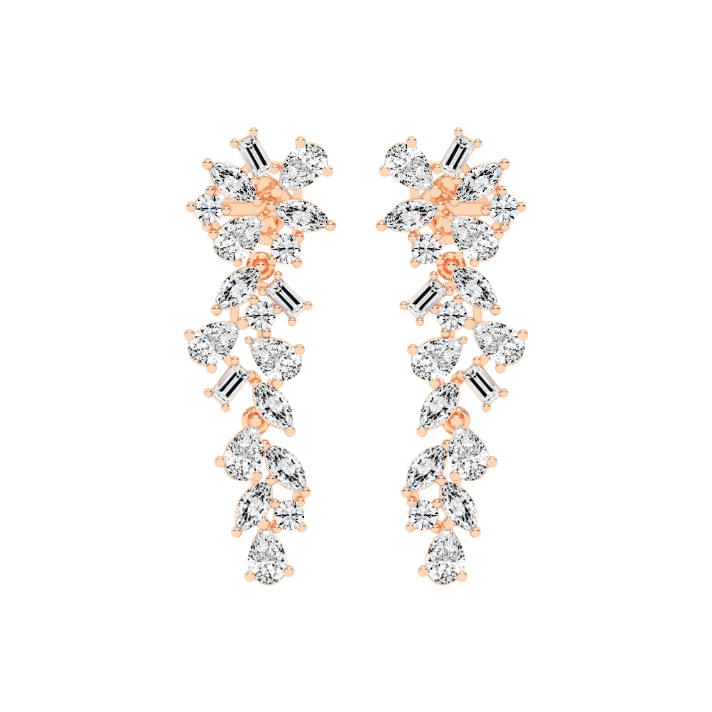 Multi-Shape Cascade Drop Earrings