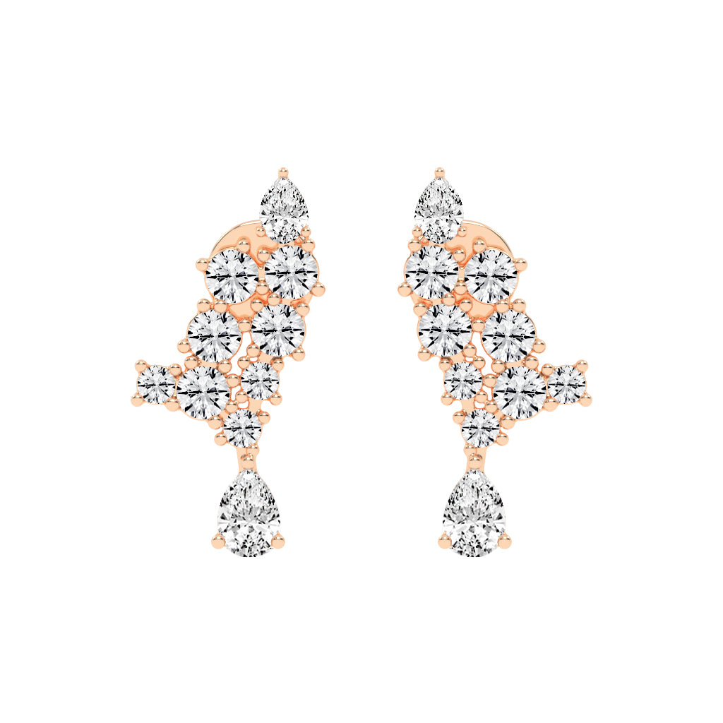 Cascading Pear & Marquise Ear Climbers