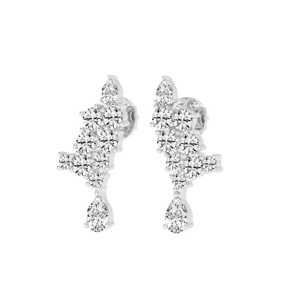 Cascading Pear & Marquise Ear Climbers