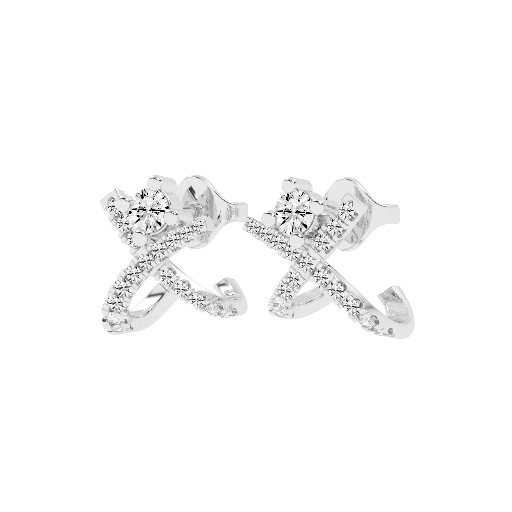 X-Cross Pave Stud Earrings