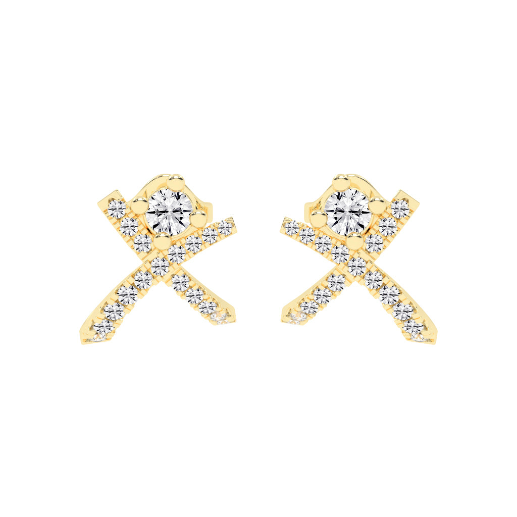 X-Cross Pave Stud Earrings