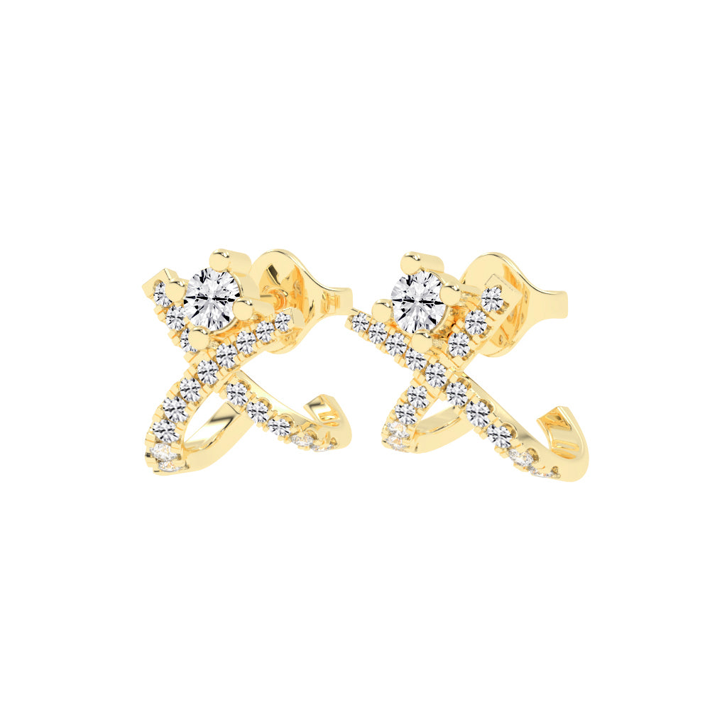 X-Cross Pave Stud Earrings