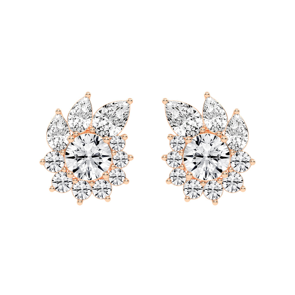 Floral Cluster Stud Earrings