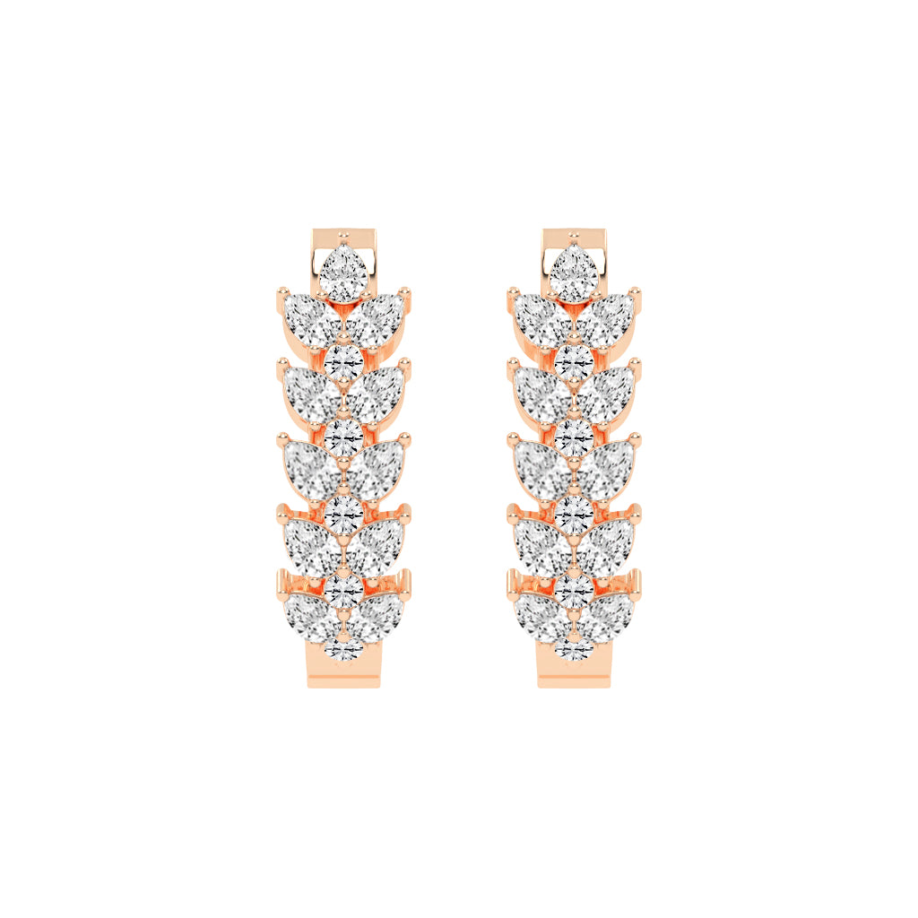 Pear-Shaped Vertical Hoop Earrings