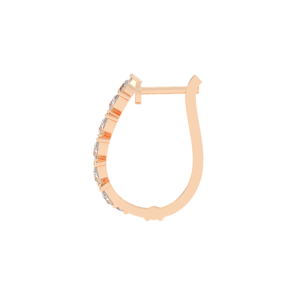 Pear-Shaped Vertical Hoop Earrings