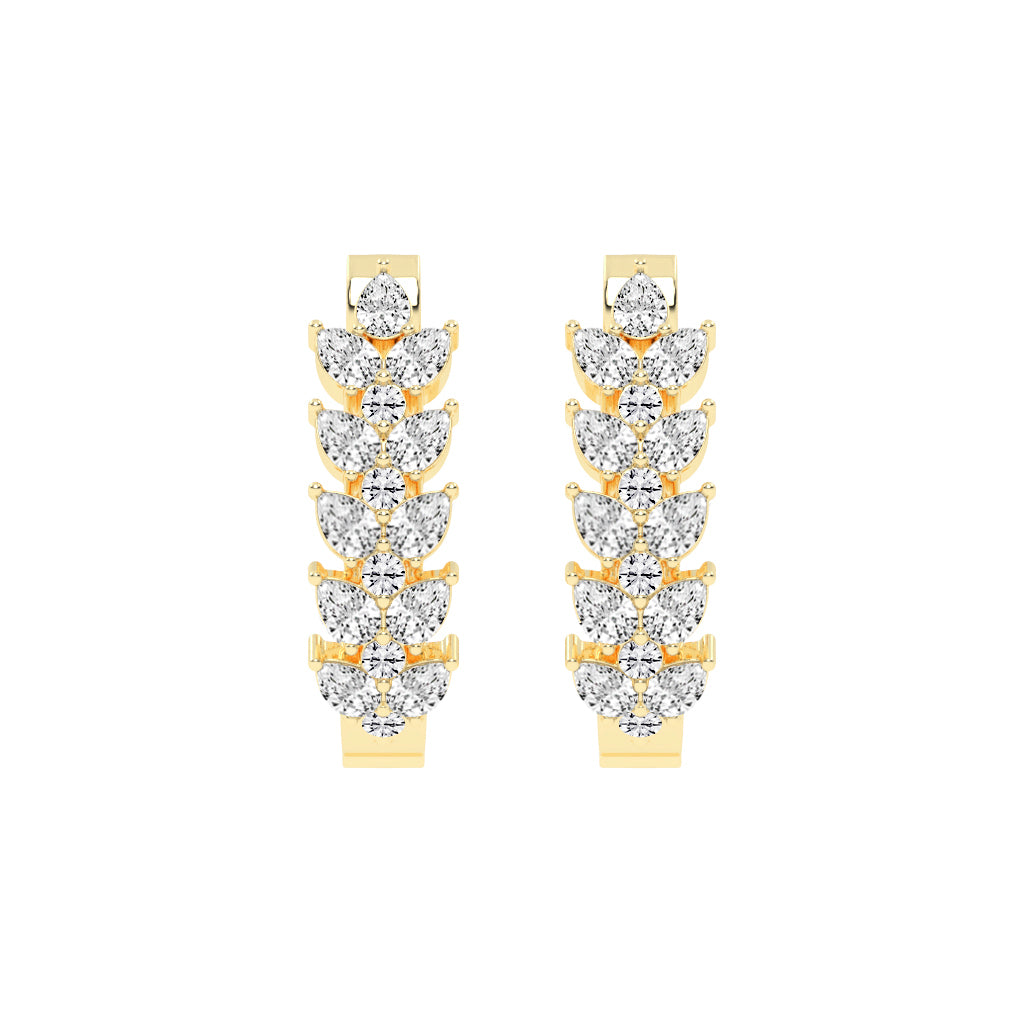 Pear-Shaped Vertical Hoop Earrings