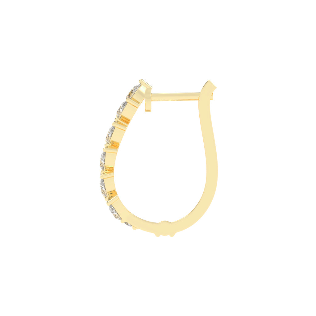 Pear-Shaped Vertical Hoop Earrings
