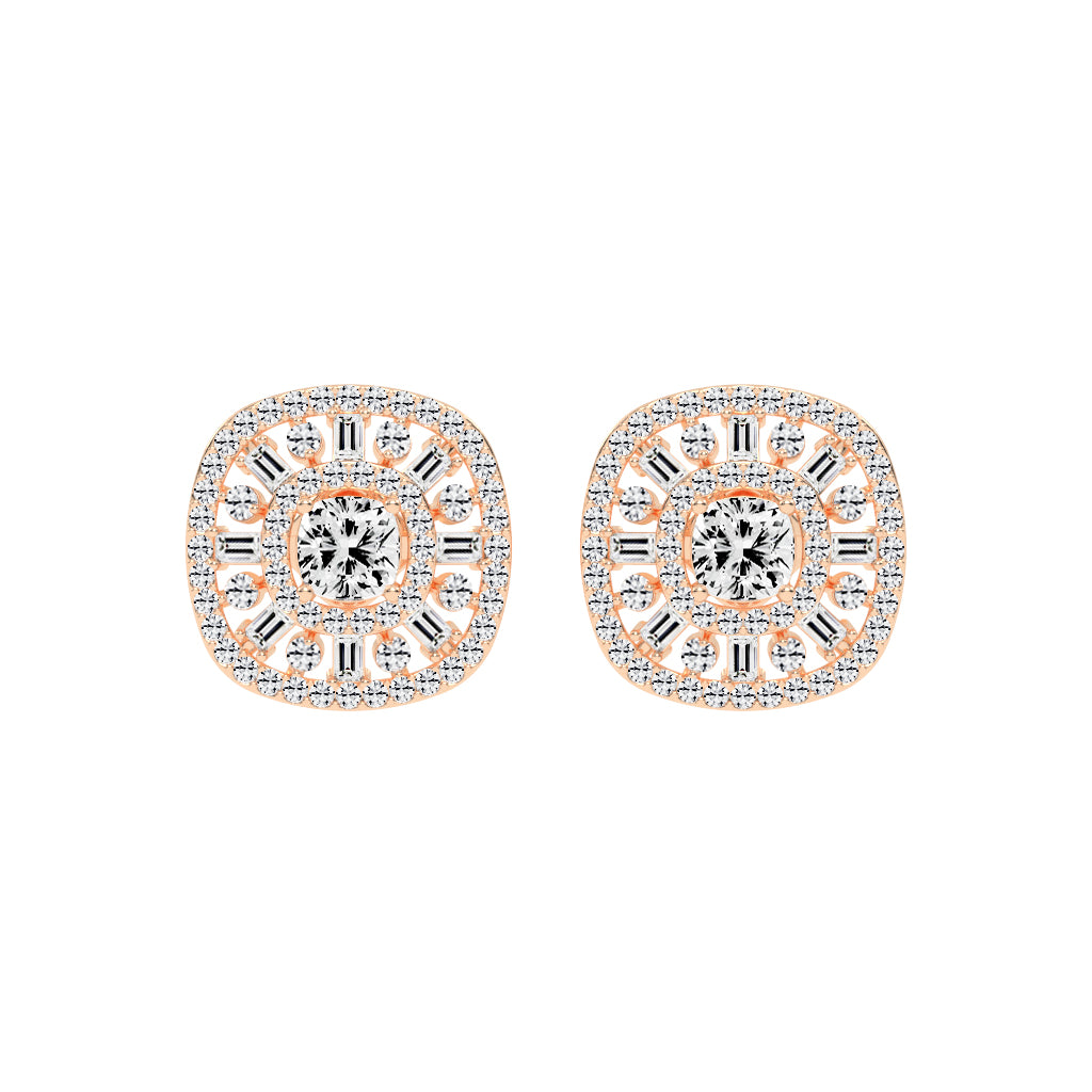 Dazzline Cushion Stud Earrings