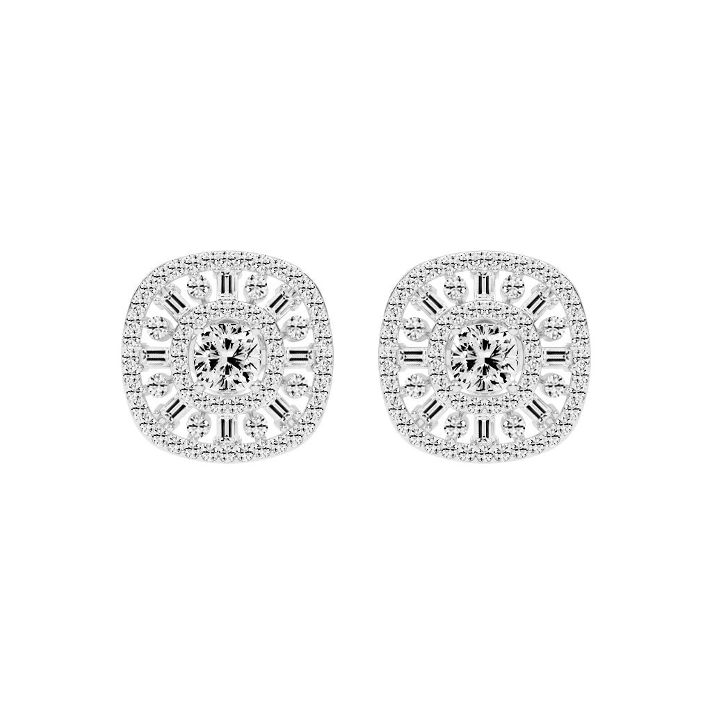 Dazzline Cushion Stud Earrings