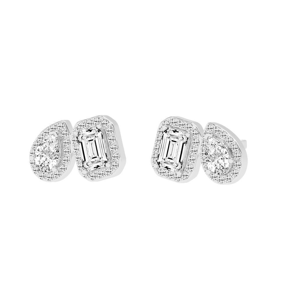 Convertible Halo Stud Earrings