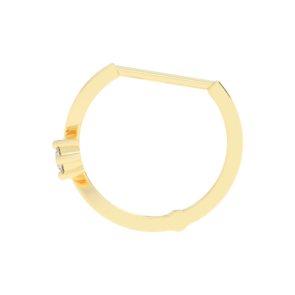 Wavy Solitaire Huggie Hoops