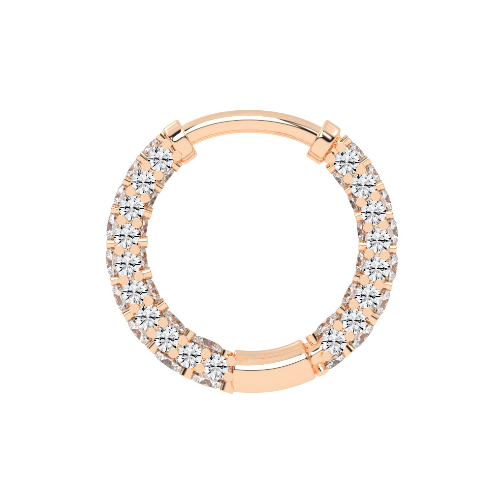 Double Row Pave Aura Hoops