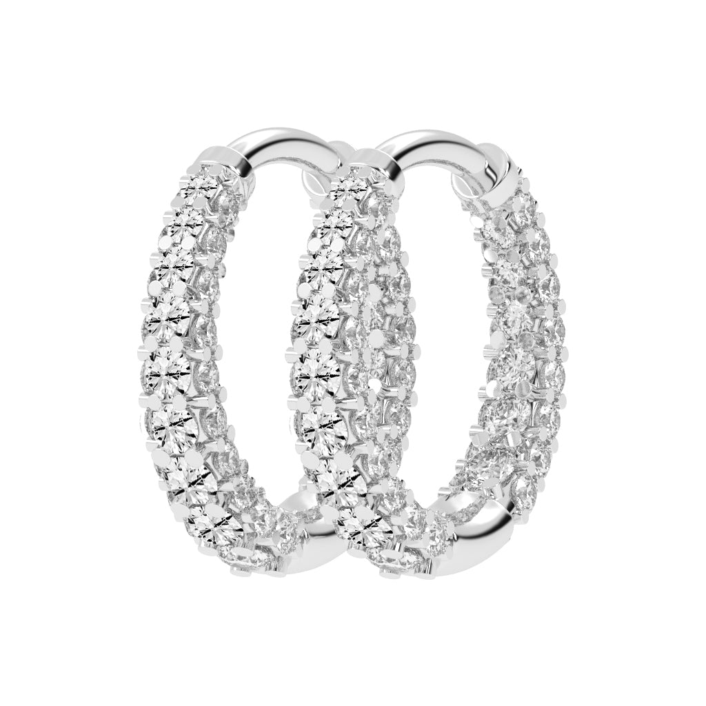 Double Row Pave Aura Hoops