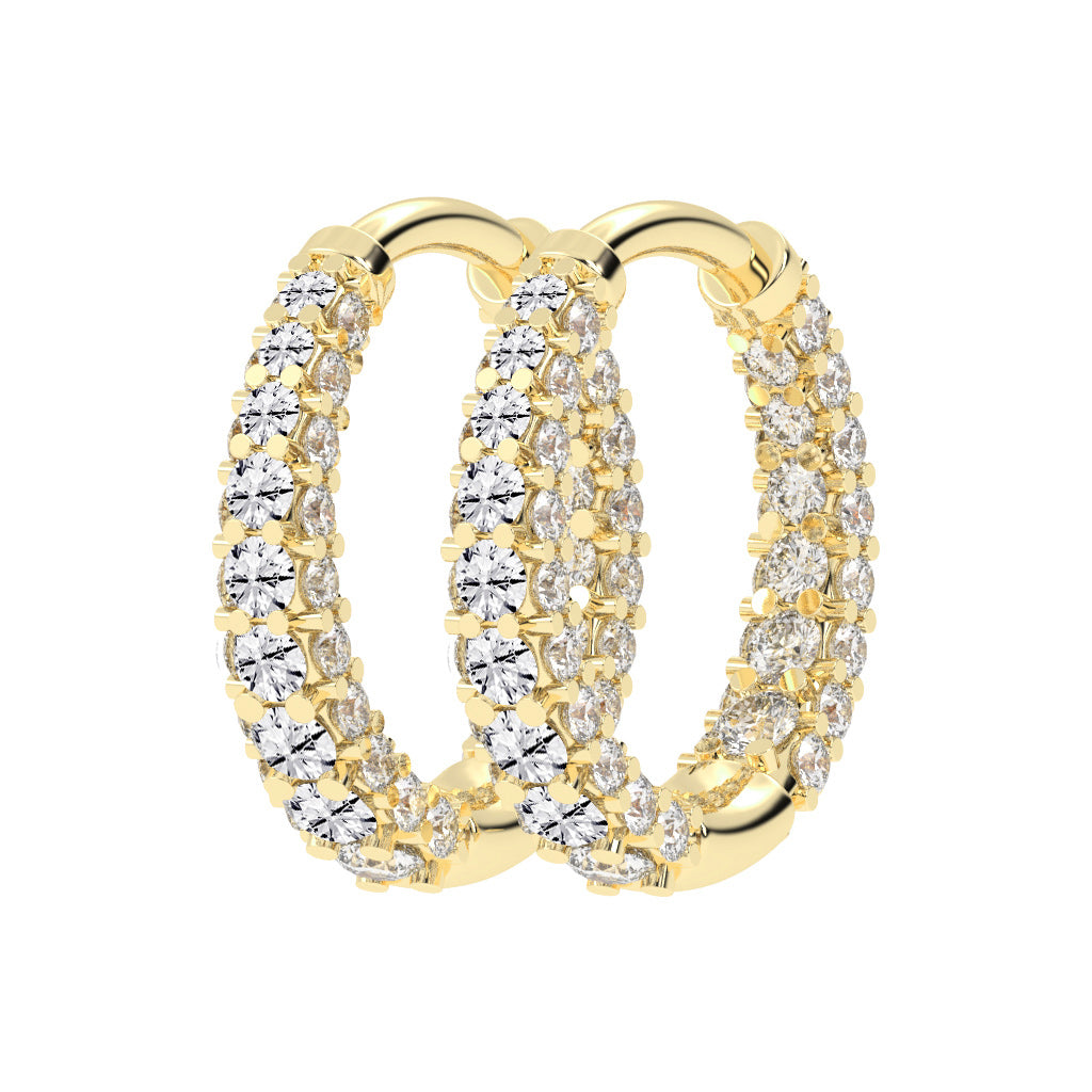 Double Row Pave Aura Hoops