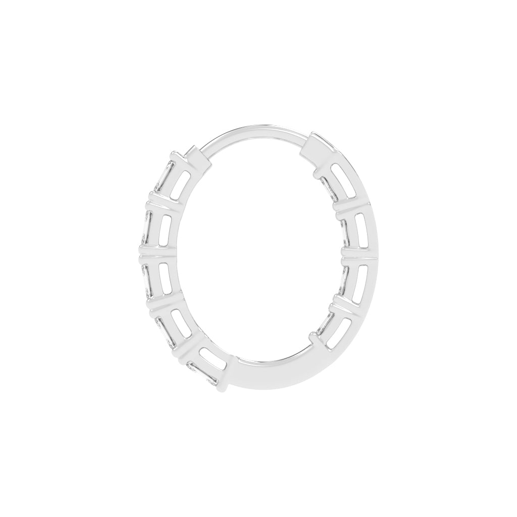 Emerald-Cut Glow Hoop Earrings