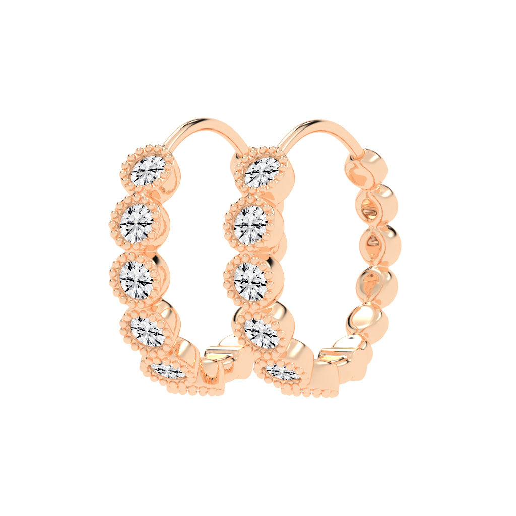 Milgrain Bezel Sway Hoops