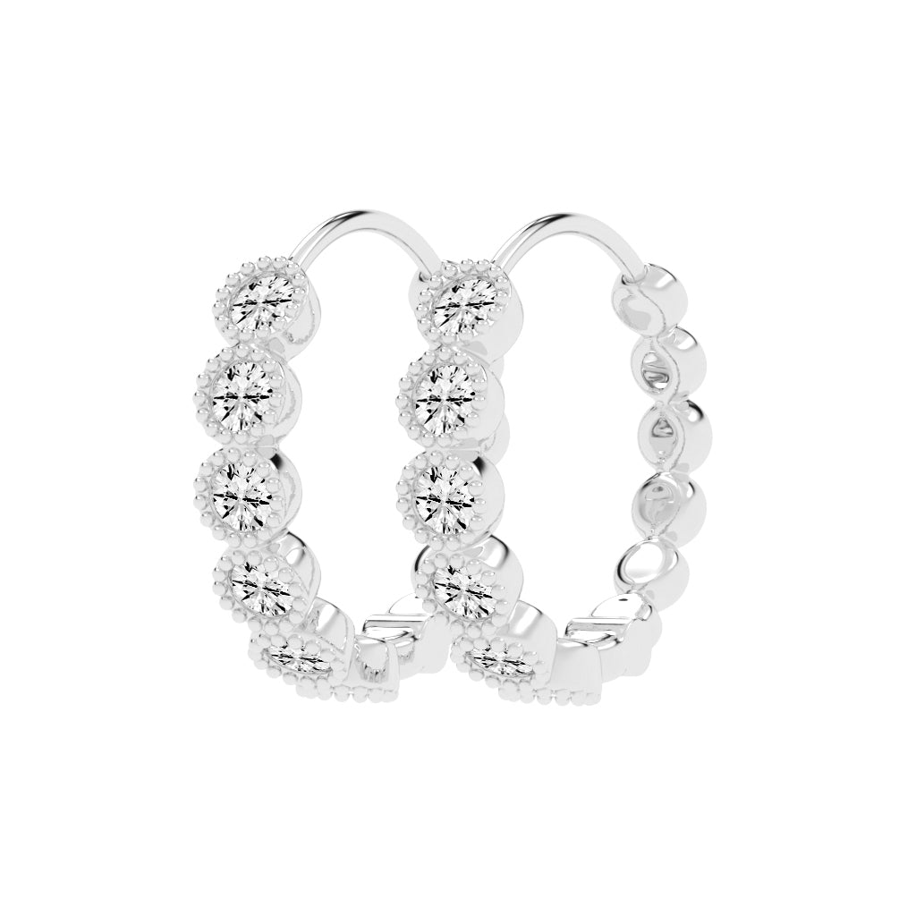 Milgrain Bezel Sway Hoops