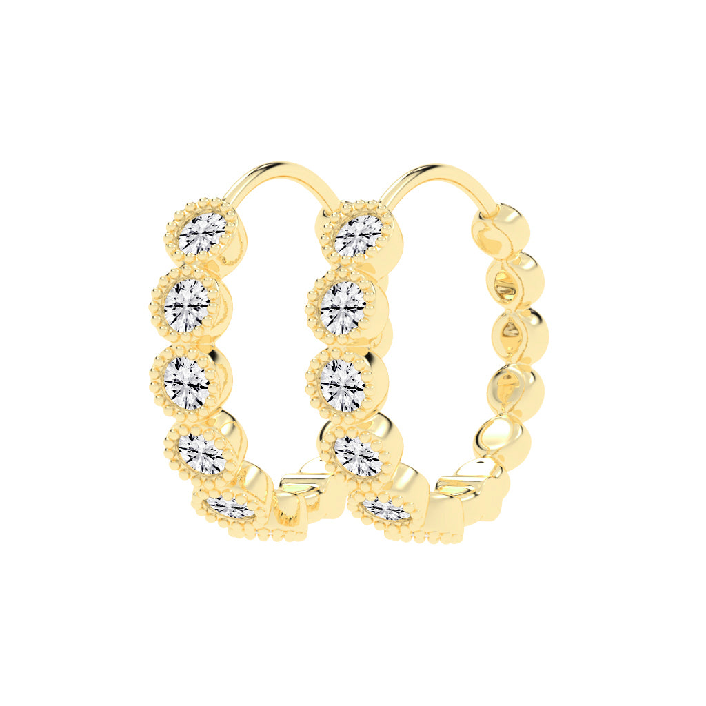 Milgrain Bezel Sway Hoops
