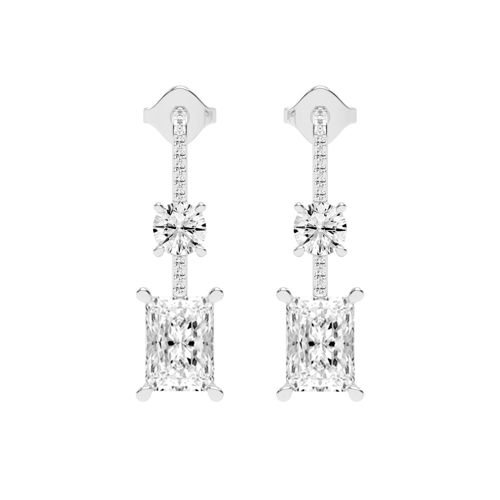 Radiant Cut Drop Earrings