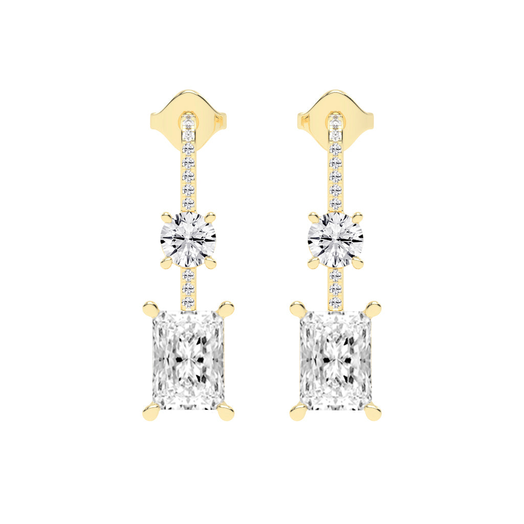 Radiant Cut Drop Earrings