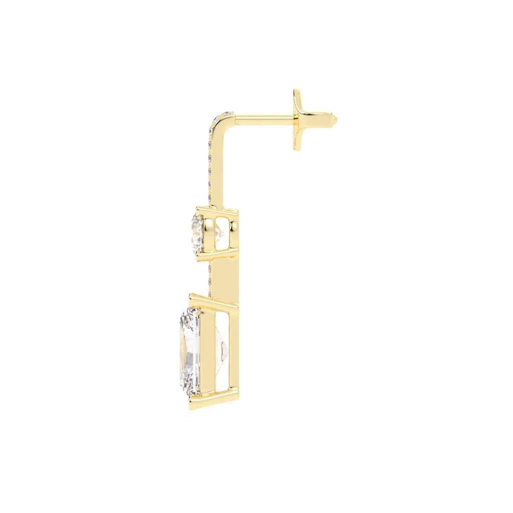 Radiant Cut Drop Earrings