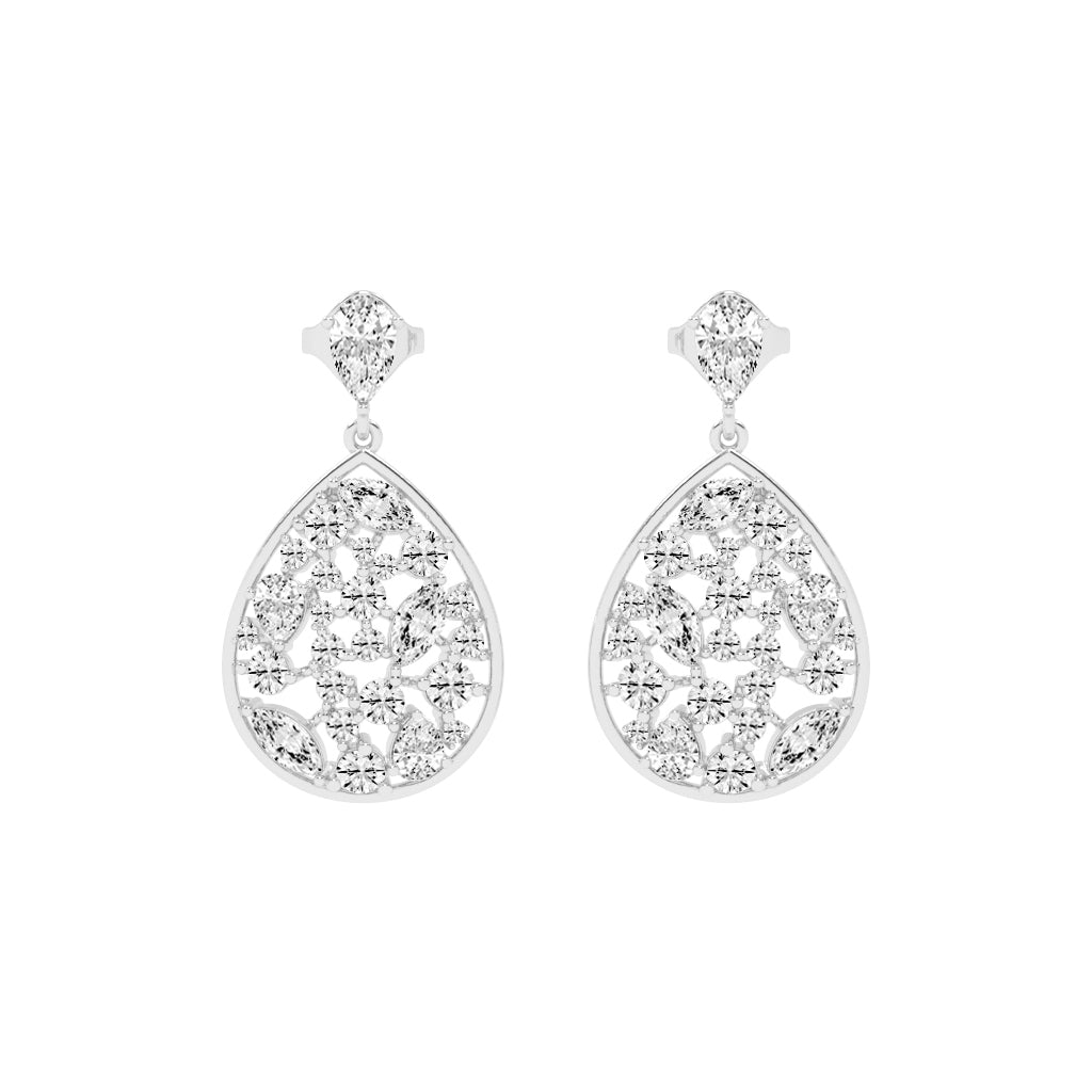 Snap Hoop Pear Teardrop Earrings