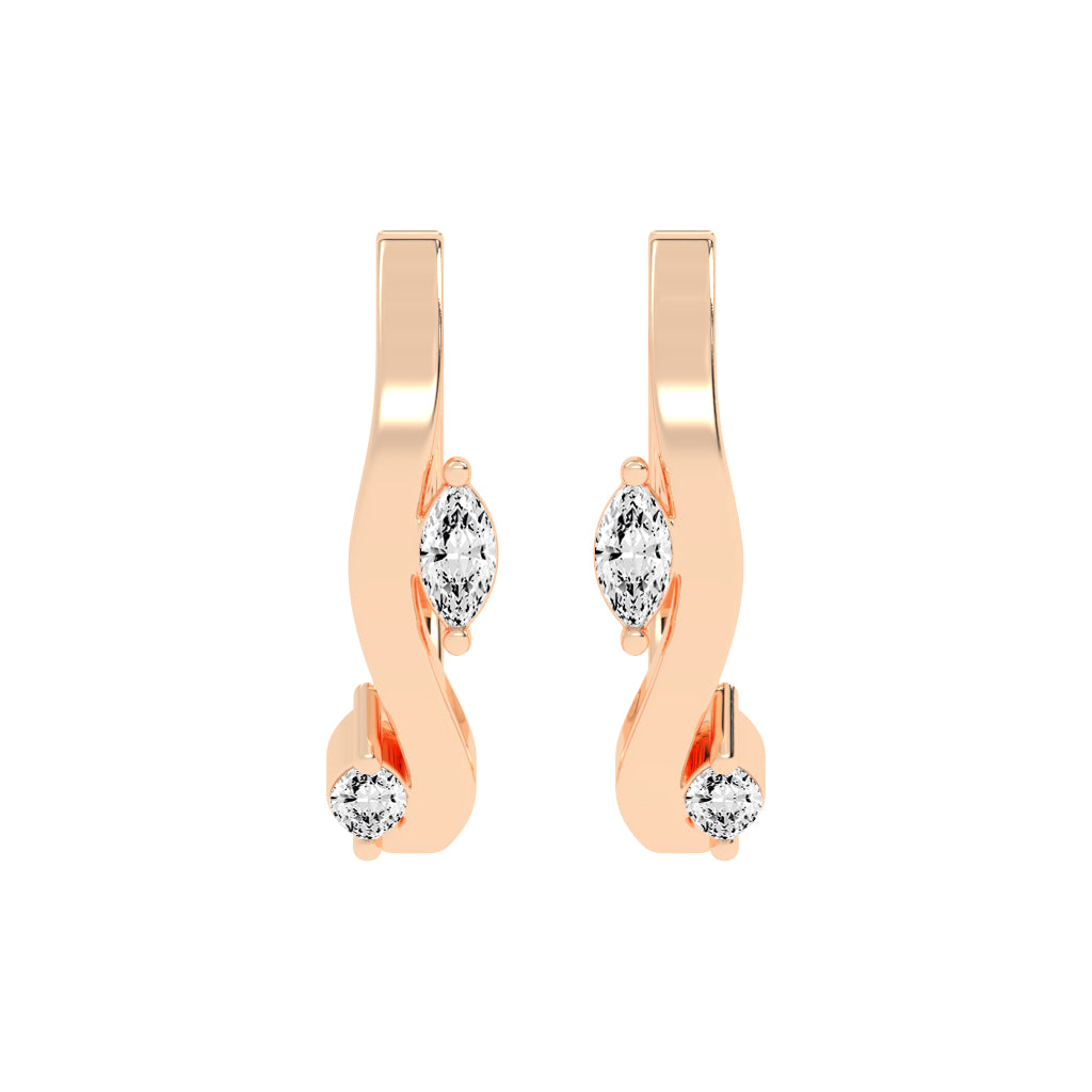 Marquise Solitaire Twist Hoops