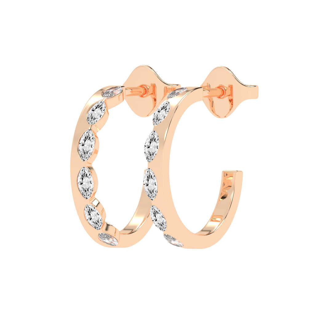Marquise Half Hoop Earrings